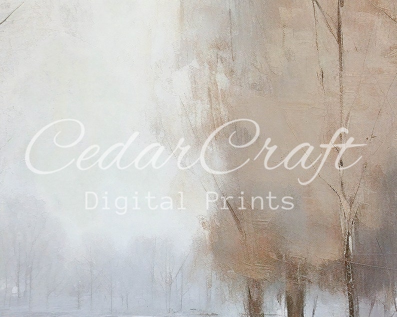 Lone Winter Landscape Painting Vintage Oil Painting Digital Wall Art Downloadable Art PRINTABLE image 3