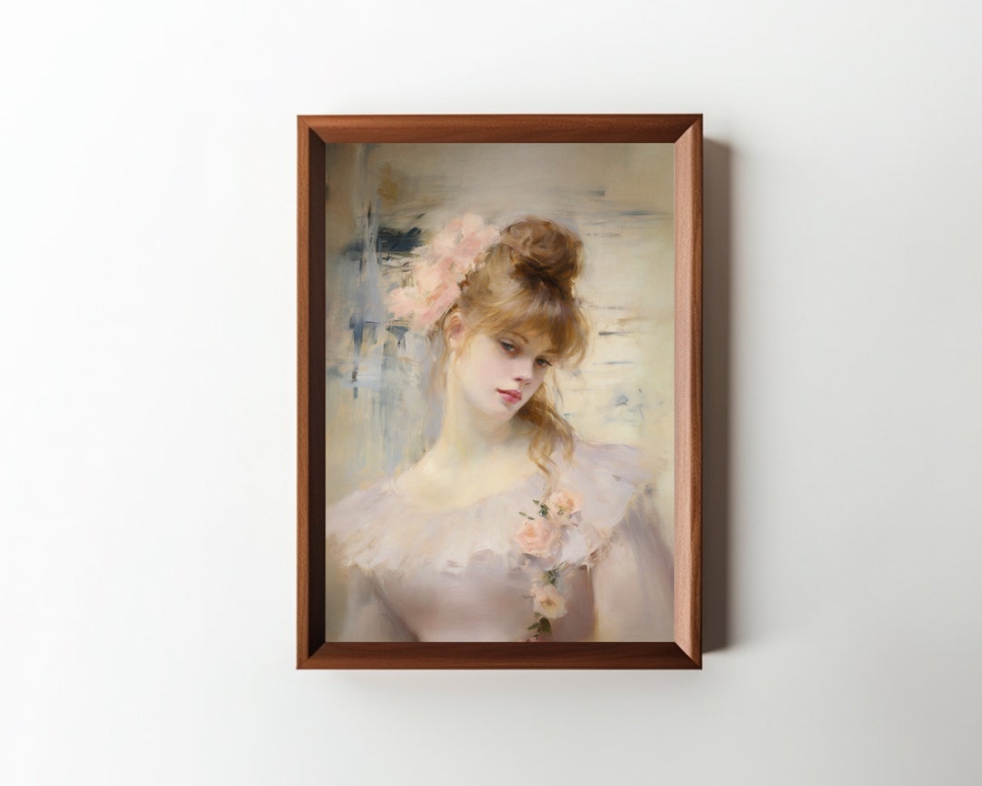 Female Portrait Oil Painting || Digital Wall Art || Vintage Decor ...