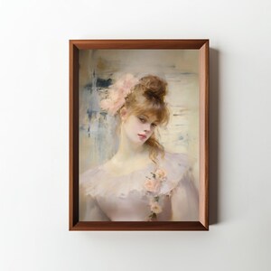 Female Portrait Oil Painting || Digital Wall Art || Vintage Decor || Living Room Art || PRINTABLE