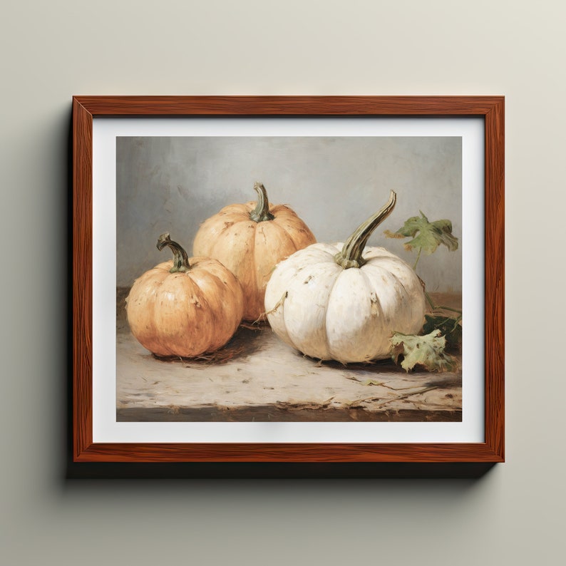 Pumpkin Still Art Digital Wall Decor Halloween Home Decor Downloadable Art PRINTABLE image 4