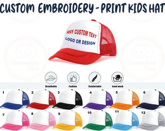 Kids Trucker Hat, Custom Trucker Hat, Kids Any Picture, Custom Logo, Child Custom Design, Custom Picture