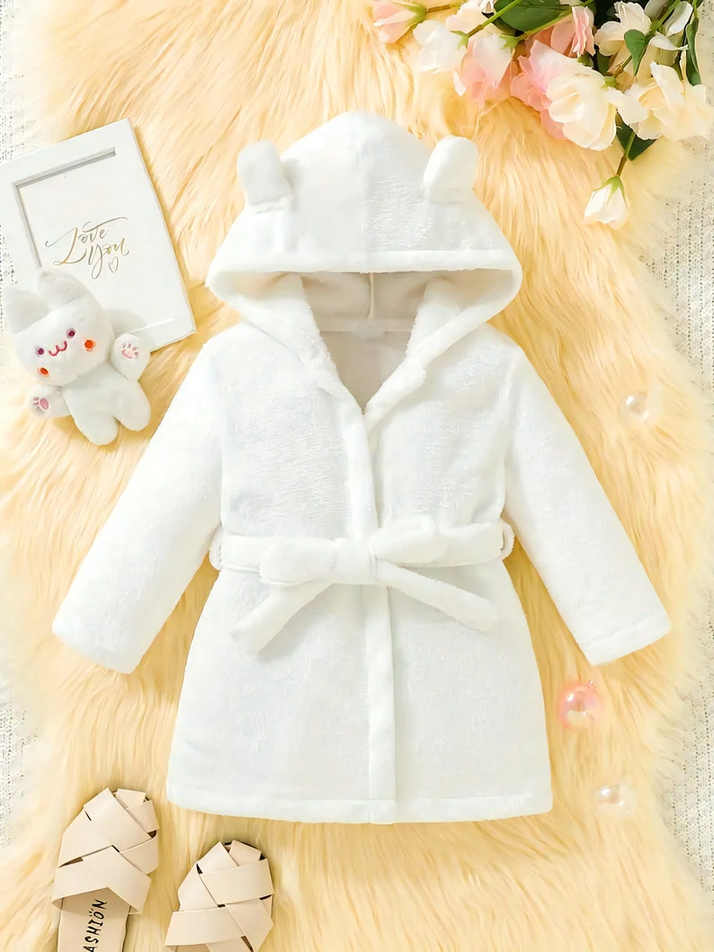 Personalized Baby Girl and Boy Bath Robes Custom Monogram Hooded Infant