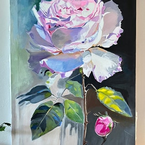Acrylic Single Rose Painting