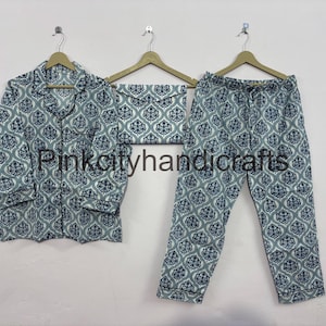 Costume de nuit à fleurs, pyjama en coton, chemises pour femmes et pantalons avec sac, pyjama en coton pour détente, pyjama unisexe