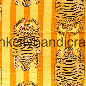 Tiger print handblock print weicher Baumwollstoff nähe Stoff Taschenstoff Steppstoff Massenware
