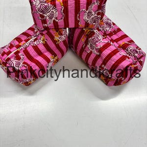 Set di 3 pezzi di borsa per il trucco trapuntata fatta a mano, borsa per il lavaggio in cotone ecologico, set di articoli da toeletta da donna con stampa a blocchi indiani sostenibili