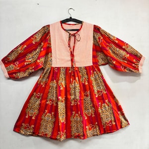 Floral Hand Block Print Cotton Dress: Indian Summer Tunic