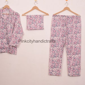 Womens Pajamas, Floral Pajamas, Natural Pajamas, Sleepwear, Gift for Women, Bridal Pyjamas, Bridesmaid Pyjama, Pajama Pants Set, Womens PJs