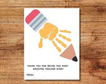 Teacher Appreciation Handprint Gift, The Influence of a Good Teacher, DIY Keepsake from Students, Personalized End of Year Gift