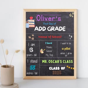 Chalkboard Back to School Sign, Editable First Day of School Sign, Editable Last Day of School Sign, Editable School Signs, Instant Download