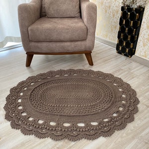 Knitted Carpet Crochet Rug  Handmade Rug Knit Bath Mat  Home Decor Bedroom carpet Housewarming gift  Macrame Knitted Rug