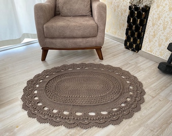 Handmade Crochet Rug: Knit Bath Mat, Home Decor