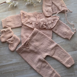 Ensemble nouveau-né pour bébé tenue de bal de fin d&#39;année pour bébé fille tenue pour nouveau-né fille tenue d&#39;hôpital pour bébé fille Vêtements pour bébé en tricot Vêtements pour bébé bio