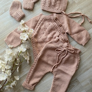 Ensemble nouveau-né pour bébé tenue de bal de fin d&#39;année pour bébé fille tenue pour nouveau-né fille tenue d&#39;hôpital pour bébé fille Vêtements pour bébé en tricot Vêtements pour bébé bio