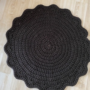 Chunky Knit Round Rug Crochet Rug  Handmade Rug Knit Mat Bath Mat  Home Decor bedroom carpet housewarming gift Round nursery rug