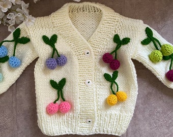 Organic baby cardigan Knitted cotton baby cardigan  Baby Girl cardigan New Year's gift Birthday gift