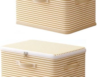 Foldable Fabric Storage Boxes with Lid, Organizer Bins, Clothing Containers (2 pack)