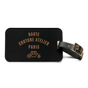 Luggage Tag, Haute Couture Atelier Paris Luggage Tag, Luxury Travel Accessory Suitcase Tag, French Luggage Tag, Fashion House Luggage Tag