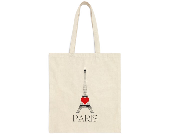 Featured listing image: Paris Love Canvas Tote Bag