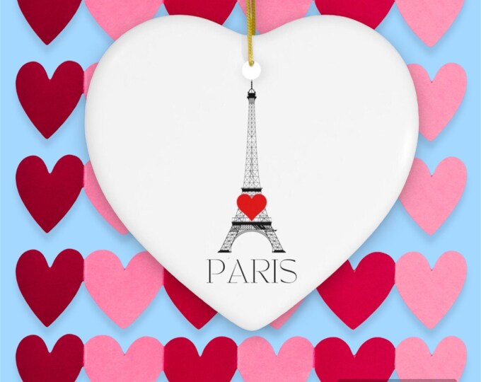 Featured listing image: Paris Heart Eiffel Tower Valentine Ornament