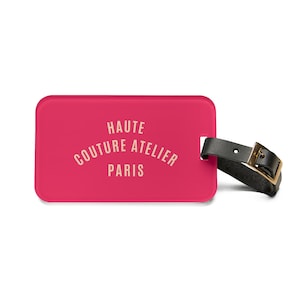 Luggage Tag, Haute Couture Atelier Paris Luggage Tag, Paris Luggage Tag, Suitcase Name Tag, French Luggage Tag, Chic French Luggage Tag