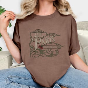 Paris Shirt, Cafe Paris Shirt, French Style Clothing, Francophile Gift, French Cafe Tee Shirt, Parisian Gift for Her Paris Souvenir
