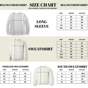 a white sweatshirt with measurements and measurements for it