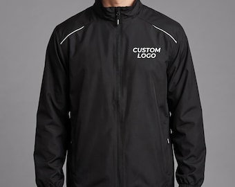 Custom Coach Jacket, Lightweight Nylon Zip-Up with Logo, Fishing Logo, Camping Crew Jackets