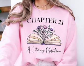 21st Birthday Gift for Her, 21st Birthday Shirt, Chapter 21 Birthday Shirt, Personalized Book Lover Gift for Her, 21 Year Old Gift for Girls