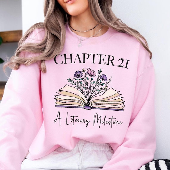 21st Birthday Gift for Her, 21st Birthday Shirt, Chapter 21 Birthday Shirt, Personalized Book Lover Gift for Her, 21 Year Old Gift for Girls