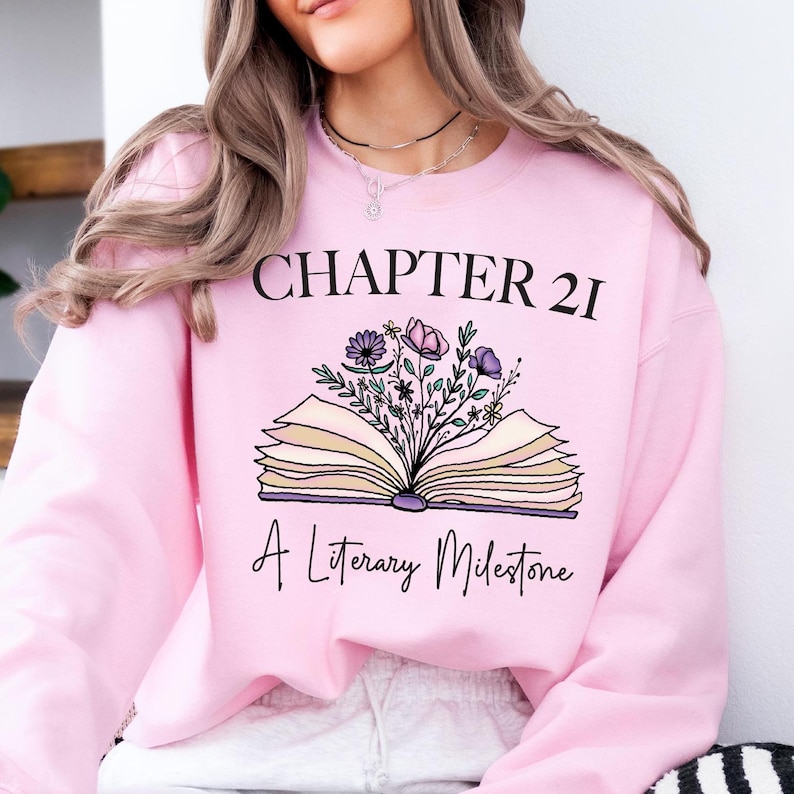 21st Birthday Gift for Her, 21st Birthday Shirt, Chapter 21 Birthday Shirt, Personalized Book Lover Gift for Her, 21 Year Old Gift for Girls