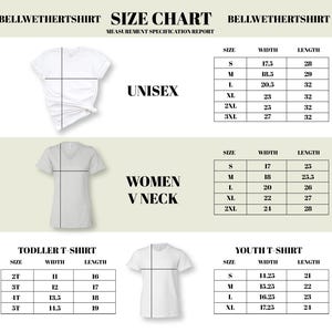a women's t - shirt size chart with measurements