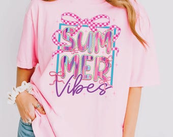 Comfort Colors® Summer Vibes Shirt, Seashells Shirt, Starfish Shirt, Beach Vibes Tee, Summer Trip Shirt, Summer Vacation Shirt, Beachy Shirt