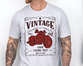 Vintage 1962 Motorcycle T-Shirt - Retro Birthday Gift