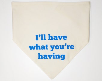 Personalized Pet Bandana. Custom tie close pet bandana, personalized with your message or cat / dog name.