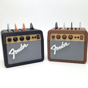 Plectrumhouder in de vorm van een Fender gitaarversterker voor 7 plectrums ||| cadeau gitaristen ||| Gratis verzending