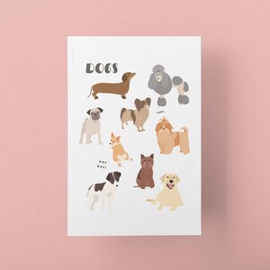 Carnet de notes A5 à couverture souple pour chien, cadeau pour amoureux des chiens, journal de propriétaire d'animal de compagnie, journal intime imprimé animal, bloc-notes sur le thème des chiots, cadeau pour maman ou propriétaire de chien
