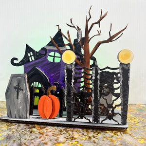 Haunted House Kit für Kinder All in One Geschenk Projekt für Jugendliche DIY Herbst Halloween Haus Upcycling Art Reclaimed Art Project Geschenk Herbst Art Kit