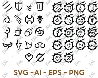 FFXIV Job Vectors for Cricut Silhouette Word