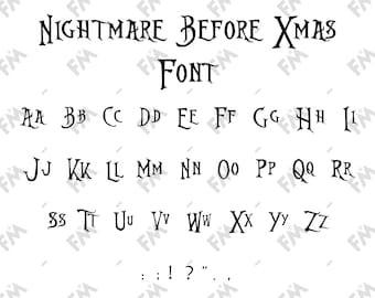 Nightmare Xmas Style Font for Cricut Silhouette Word