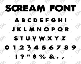 Scream Kiler Font for Cricut Silhouette Word