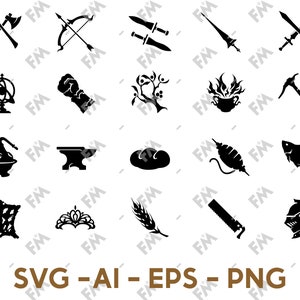 FFXIV Base Job Vectors for Cricut Silhouette Word