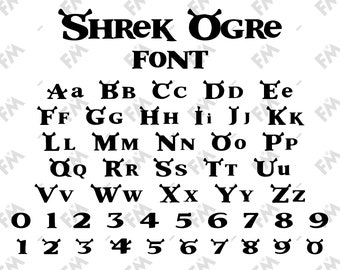 Fuente de estilo ogro para Cricut Silhouette Word