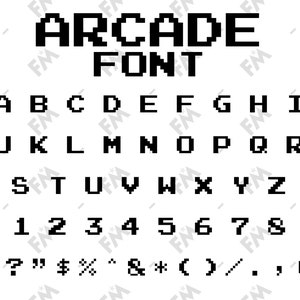 Carattere stile gioco arcade per Cricut Silhouette Word