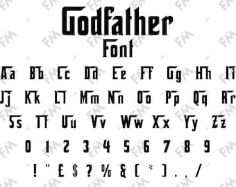 Mafia Boss Style Font for Cricut Silhouette Word