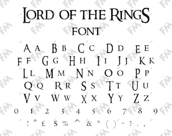 LOTR Style Font for Cricut Silhouette Word