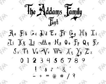 Addams Font for Cricut Silhouette Word