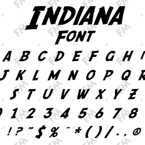 Indiana Style Font for Cricut Silhouette Word