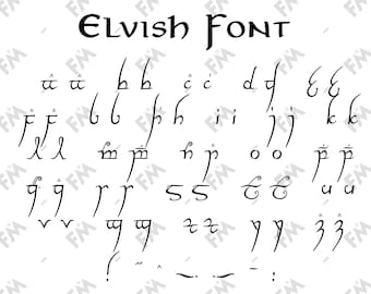 Elvish Style Font for Cricut Silhouette Word