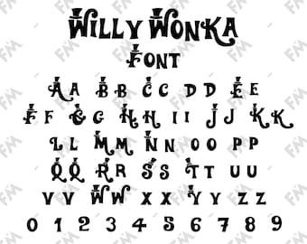 Wonka Chocolate Factory Style Font for Cricut Silhouette Word